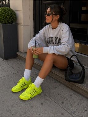 Adidas NMD sneakers, neon yellow, size 4Y/6W